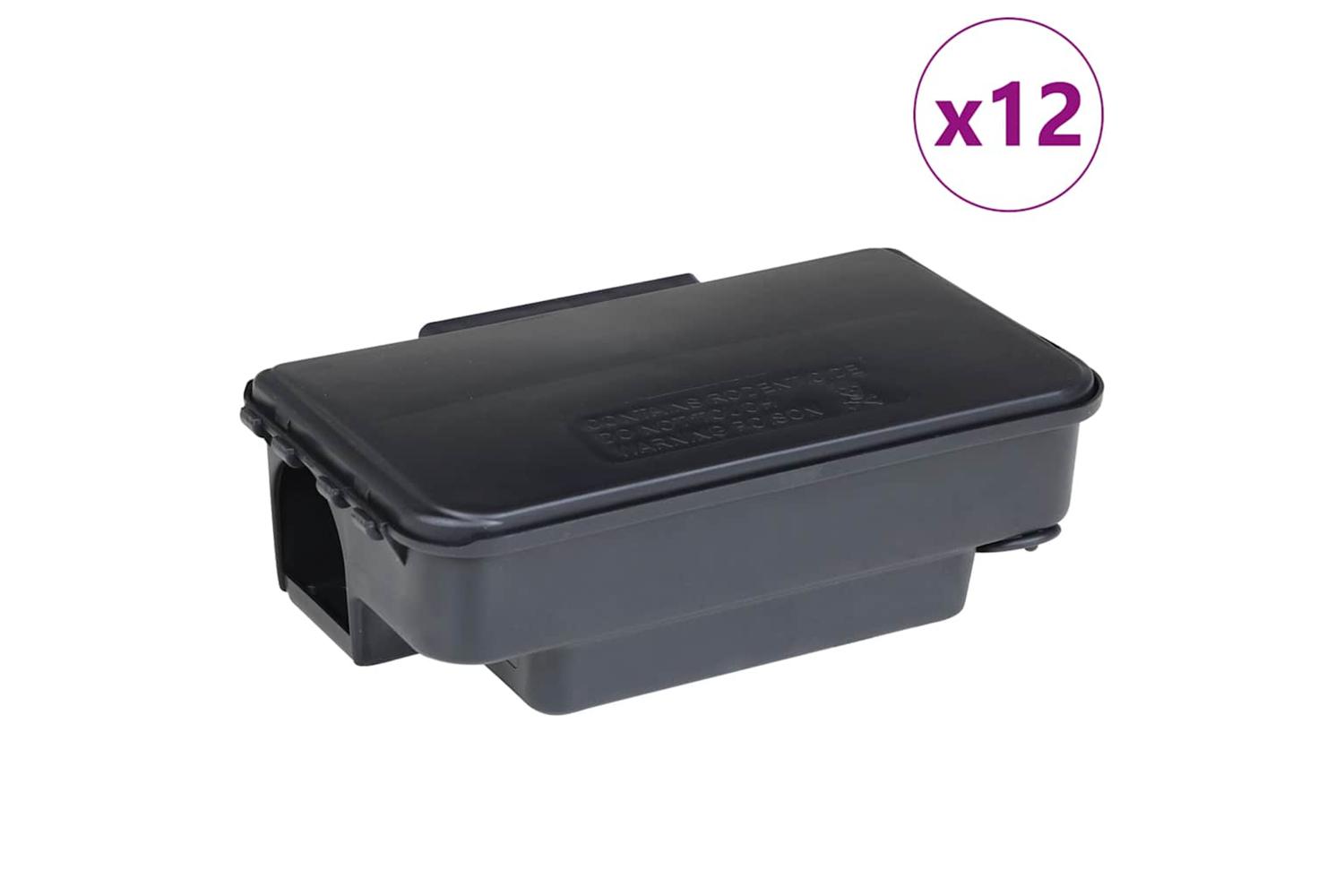 Vidaxl Mouse Traps 12 Pcs Black 22x12.5x7.5 Cm