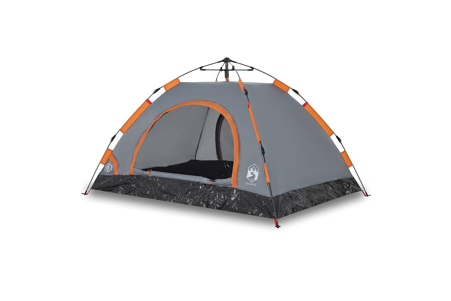Vidaxl Camping Tent 2-person Grey And Orange Quick Release