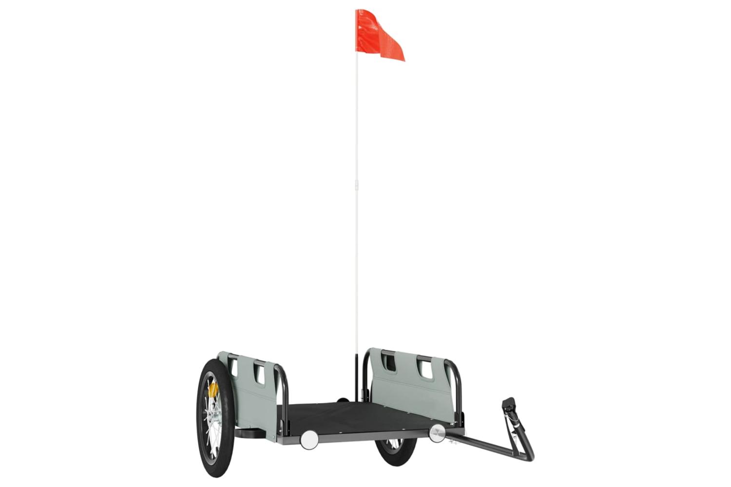 Vidaxl Bike Trailer Grey Oxford Fabric And Iron