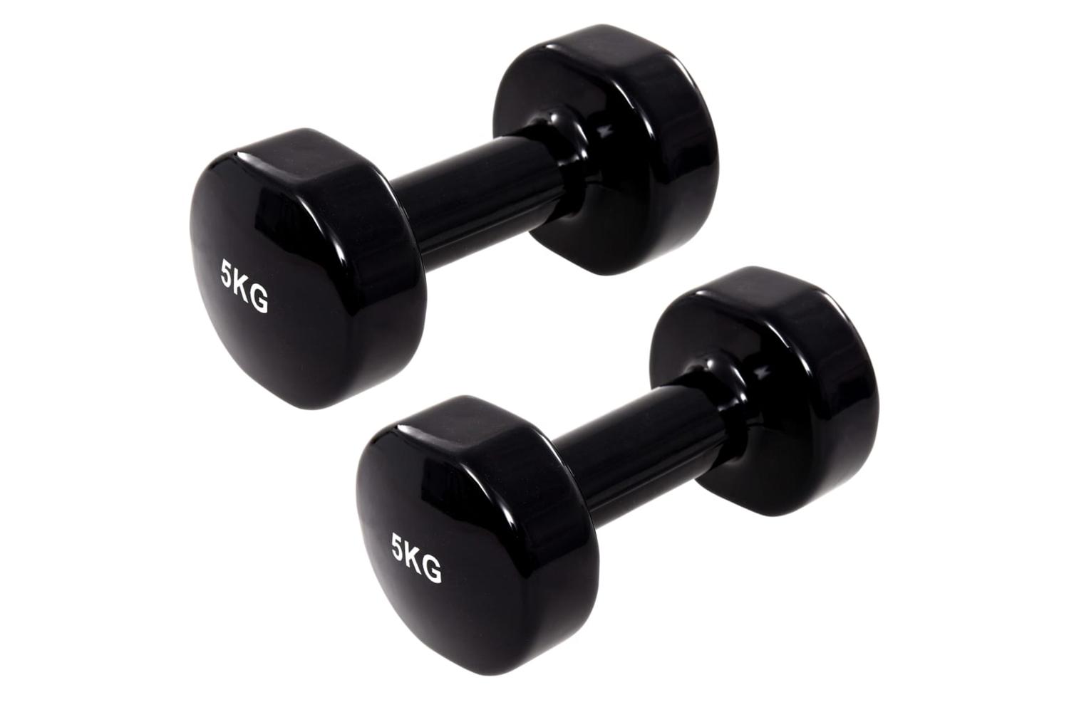Vidaxl Dumbbell 2 Pcs 2x5 Kg Cast Iron Black