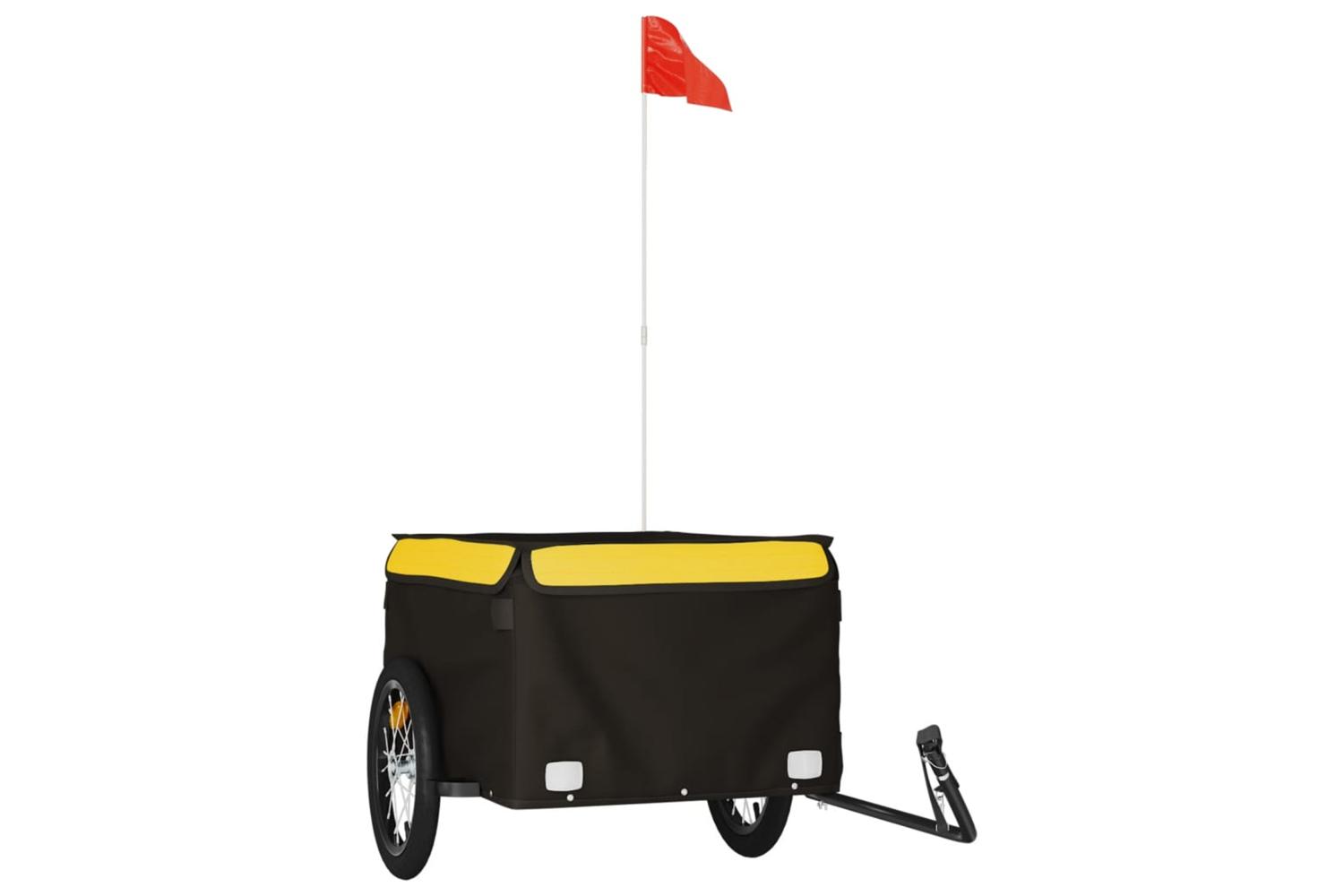 Vidaxl Bike Trailer Black And Yellow 45 Kg Iron