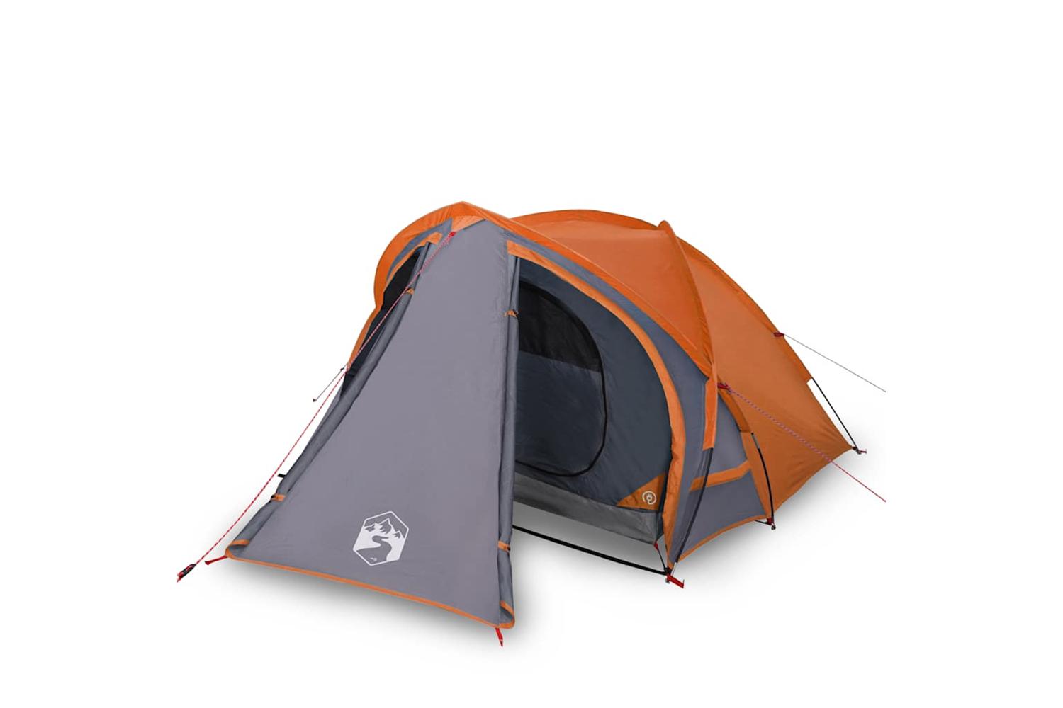 Vidaxl Camping Tent Dome 2-person Grey And Orange Waterproof