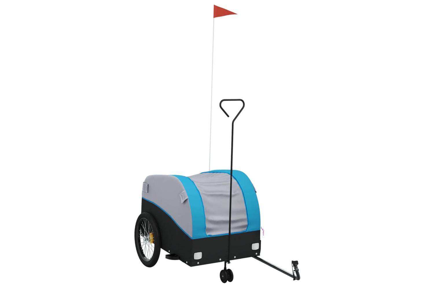 Vidaxl Bike Trailer Black And Blue 45 Kg Iron