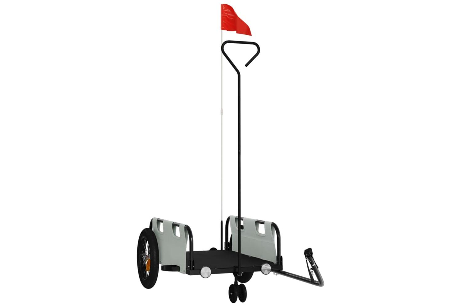 Vidaxl Bike Trailer Grey Oxford Fabric And Iron