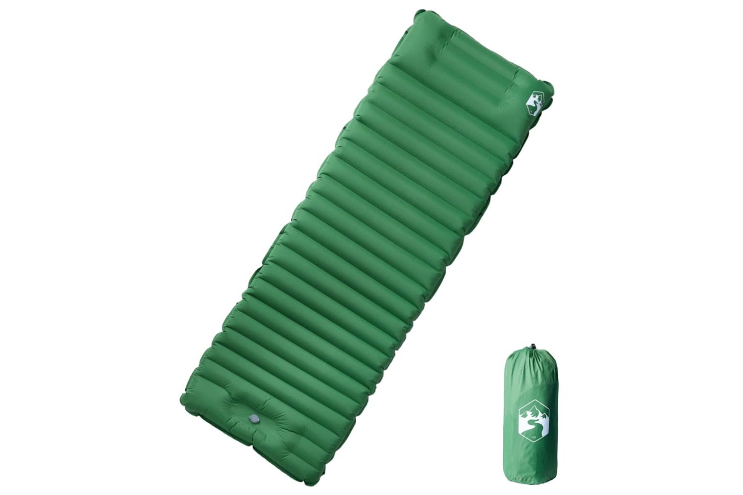 Vidaxl Self Inflating Camping Mattress With Pillow 1-person Green