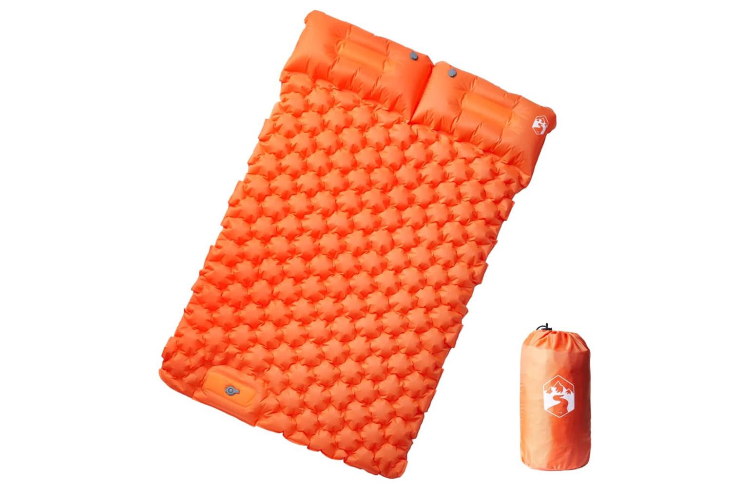 Vidaxl Self Inflating Camping Mattress With Pillows 2-person Orange