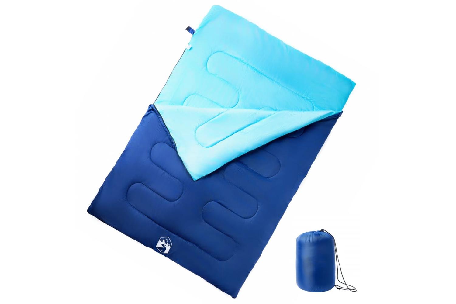 Vidaxl Double Sleeping Bag With Pillows For Adults Camping 3-4 Seasons