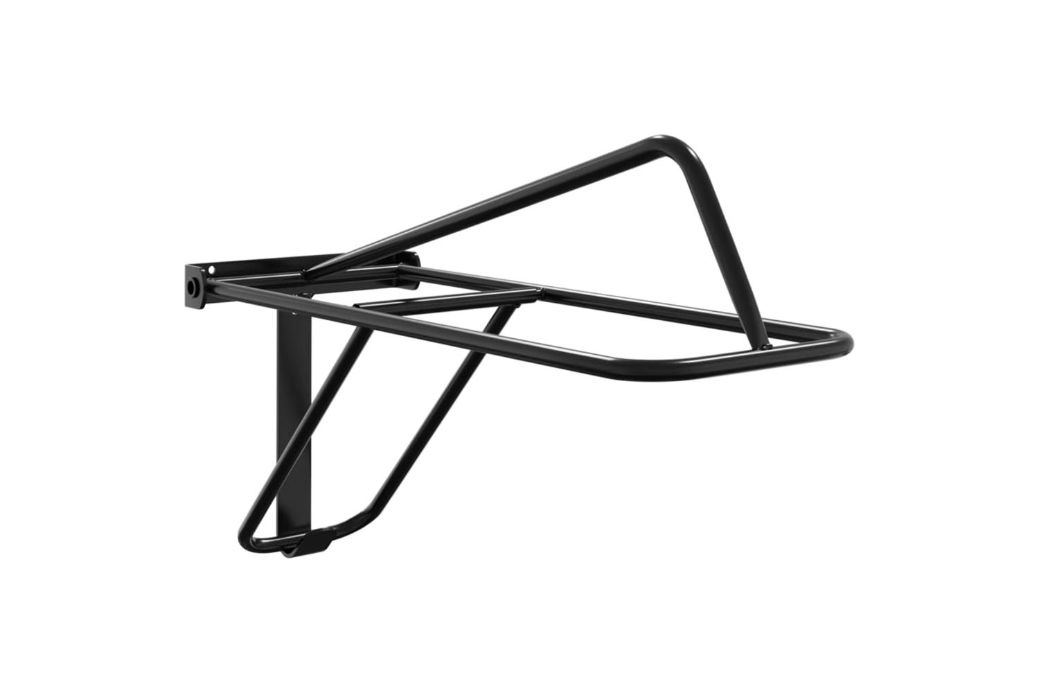 Vidaxl Foldable Saddle Rack Wall Mounted Black Iron