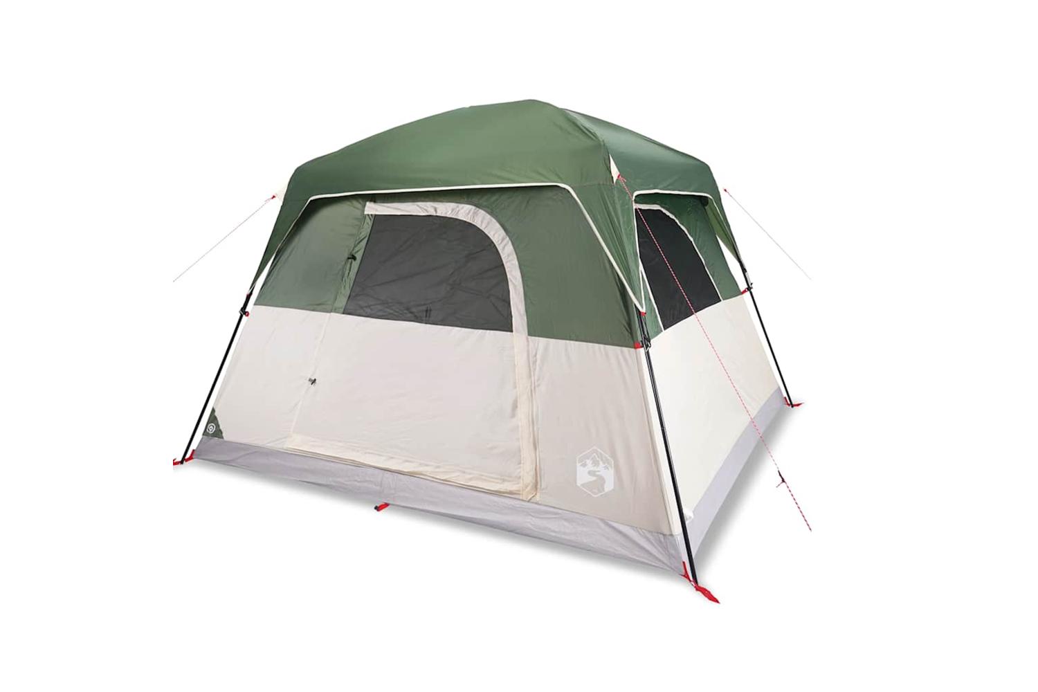 Vidaxl Camping Tent Cabin 4-person Green Waterproof
