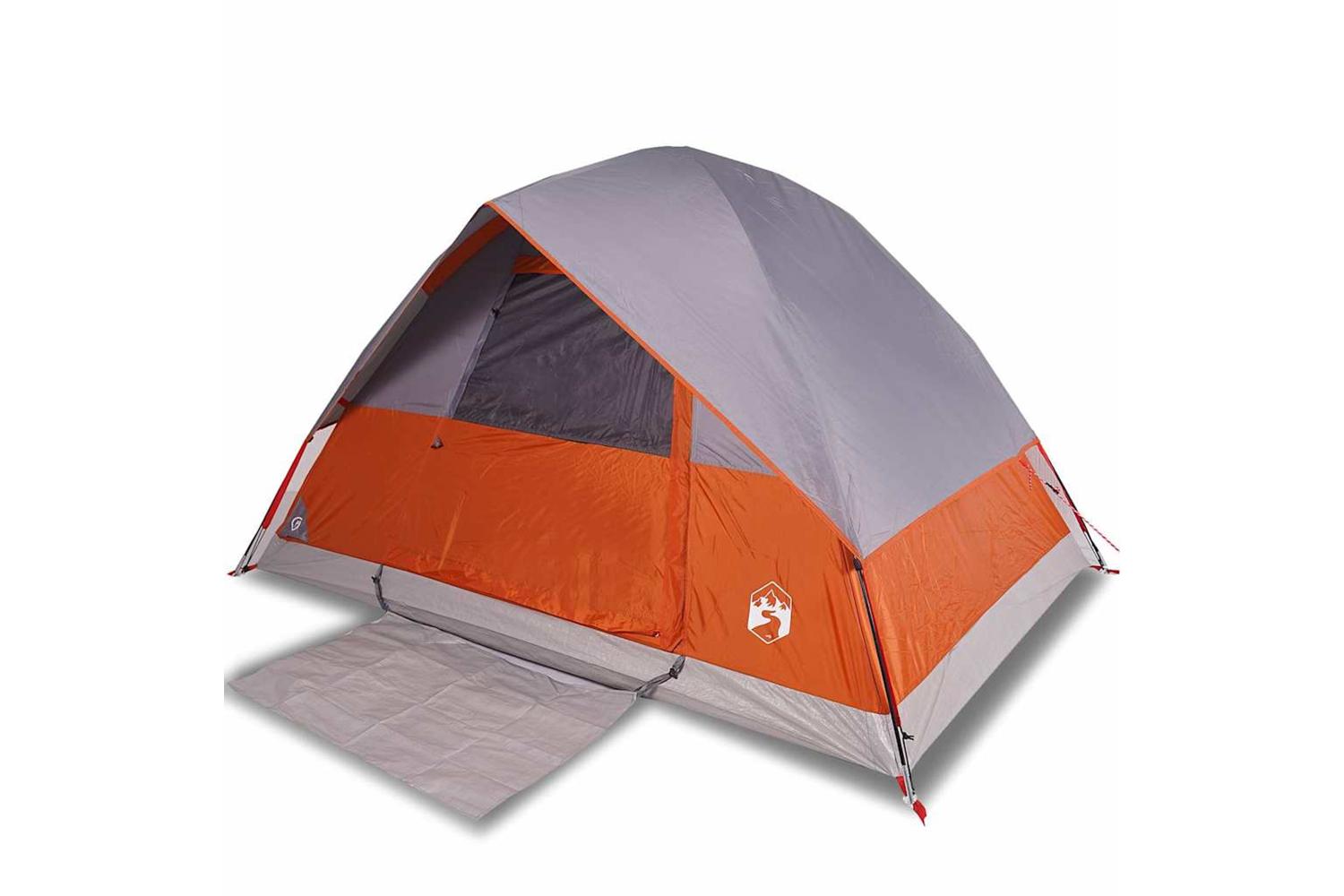 Vidaxl Camping Tent Dome 4-person Orange Waterproof