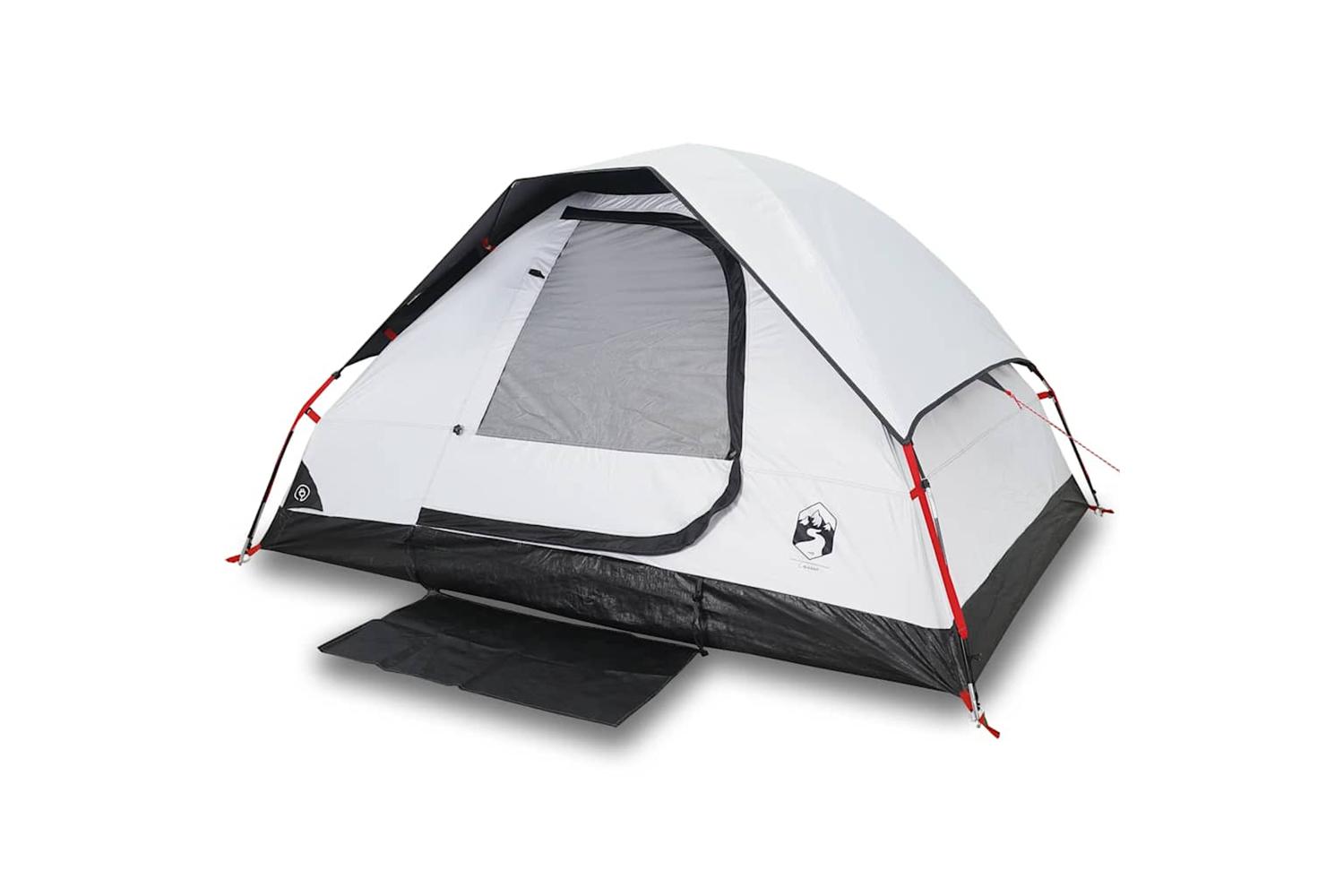 Vidaxl Camping Tent Dome 2-person White Blackout Fabric Waterproof