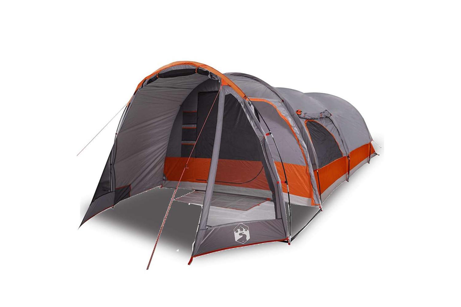 Vidaxl Camping Tent Cabin 4-person Grey And Orange Waterproof