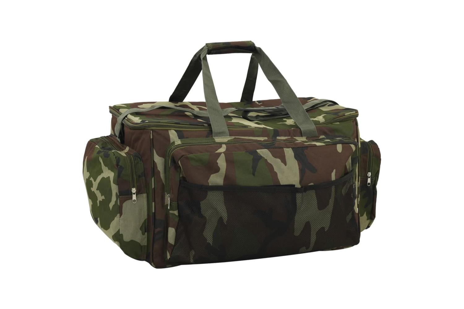 Vidaxl Fishing Bag Waterproof Green Camouflage Oxford Fabric