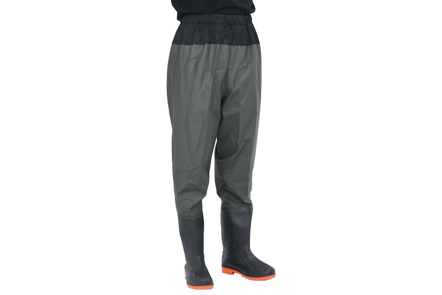 Vidaxl Waist Waders With Boots Dark Green Size 41