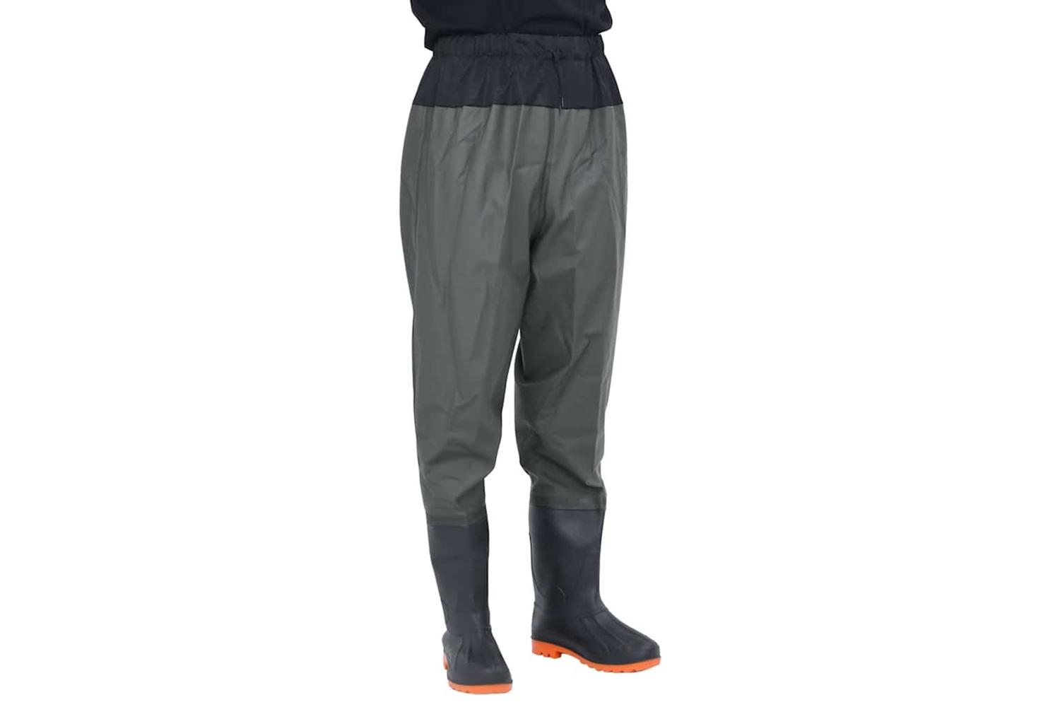 Vidaxl Waist Waders With Boots Dark Green Size 43