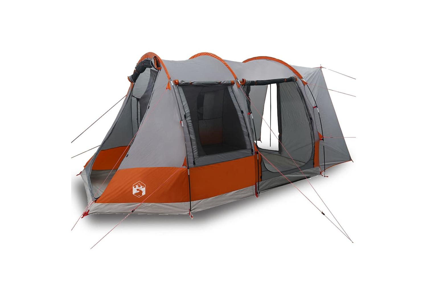 Vidaxl Car Tent 2-person Grey And Orange Waterproof