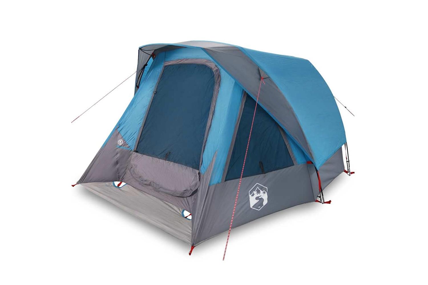Vidaxl Camping Tent Cabin 4-person Blue Waterproof
