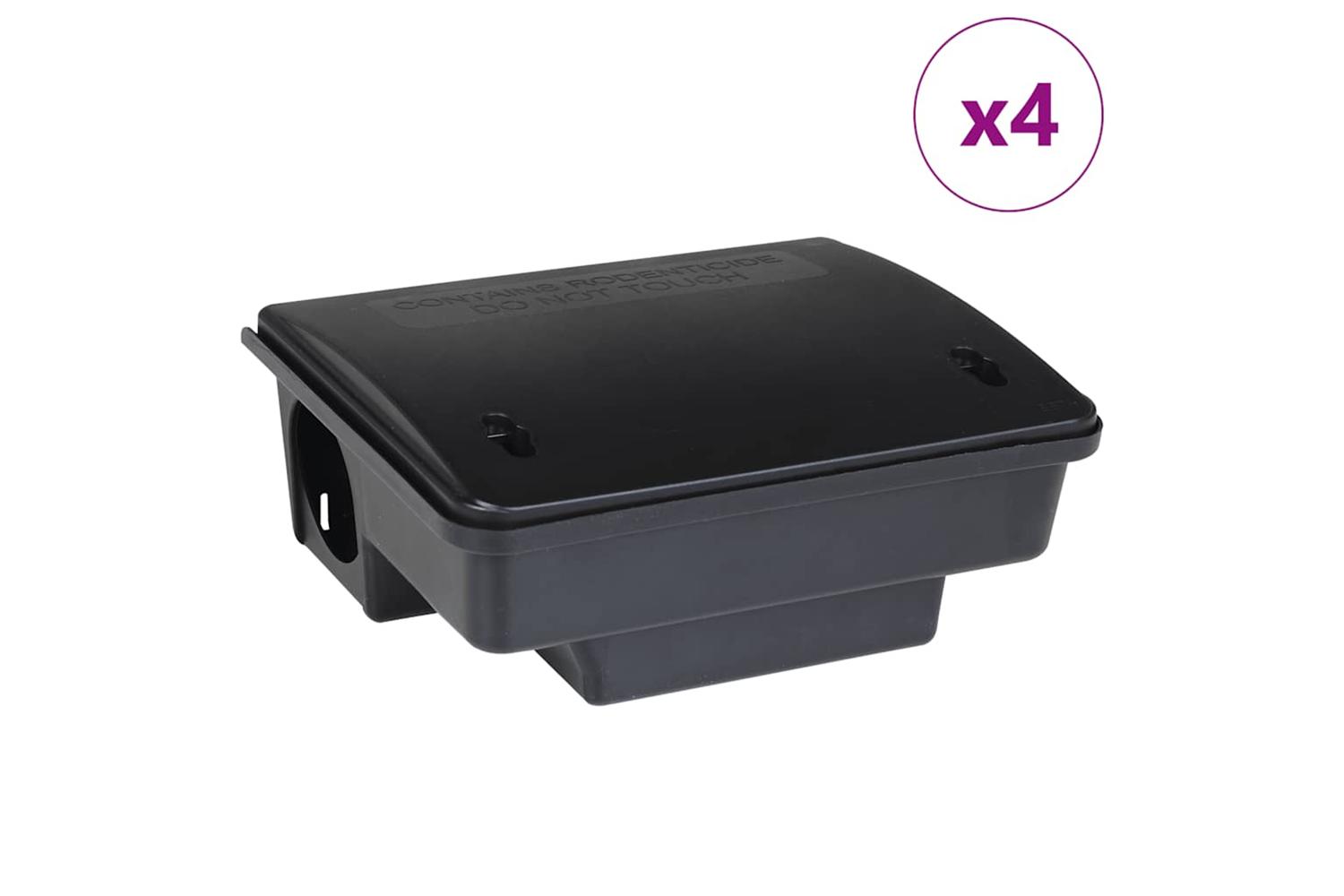 Vidaxl Mouse Traps 4 Pcs Black 23x19x9.5 Cm