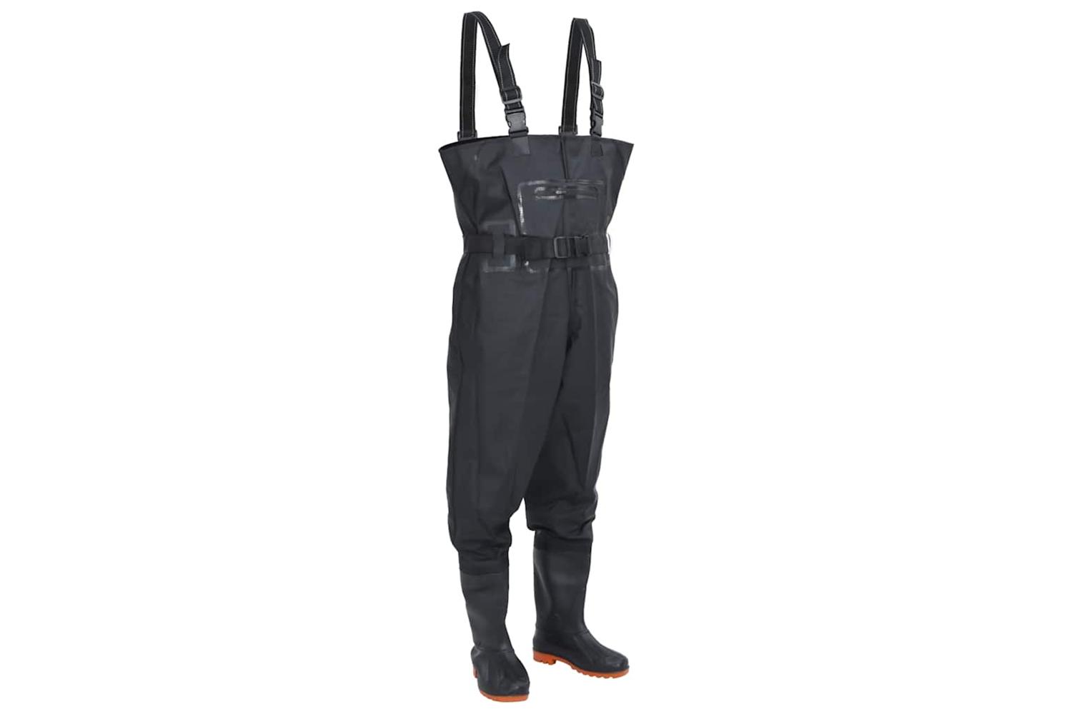 Vidaxl Chest Waders With Boots And Belt Black Size 44
