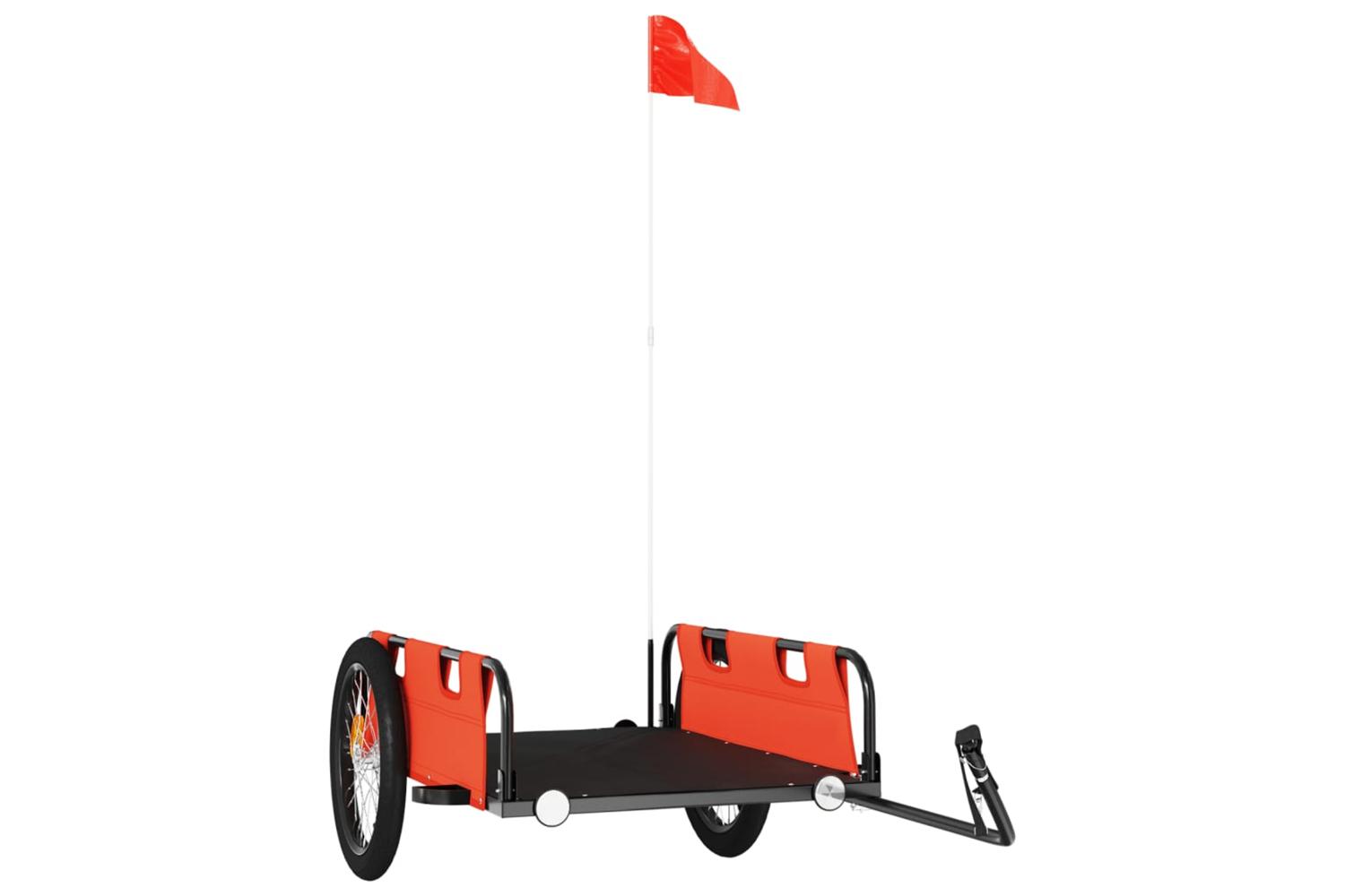 Vidaxl Bike Trailer Orange Oxford Fabric And Iron