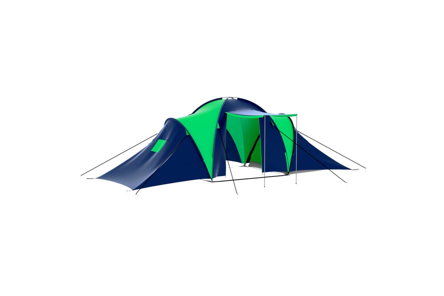 Vidaxl Camping Tent Polyester 9 Persons Blue-green