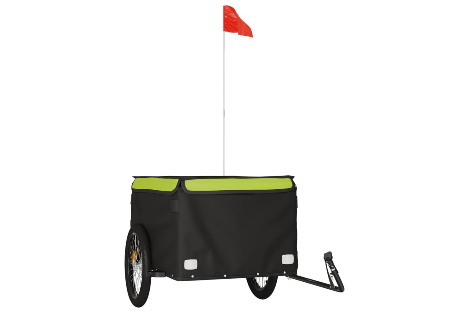 Vidaxl Bike Trailer Black And Green 45 Kg Iron