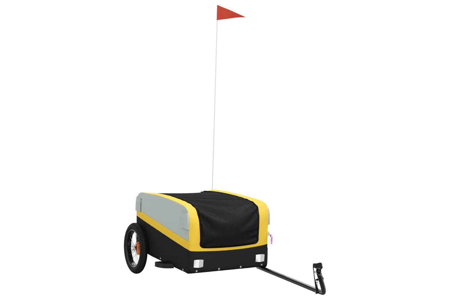 Vidaxl Bike Trailer Black And Yellow 30 Kg Iron