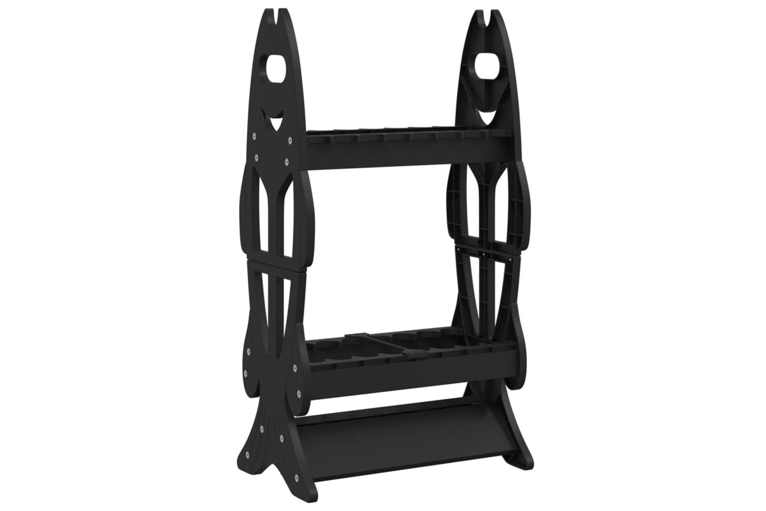 Vidaxl Fishing Rod Rack For 16 Rods Black