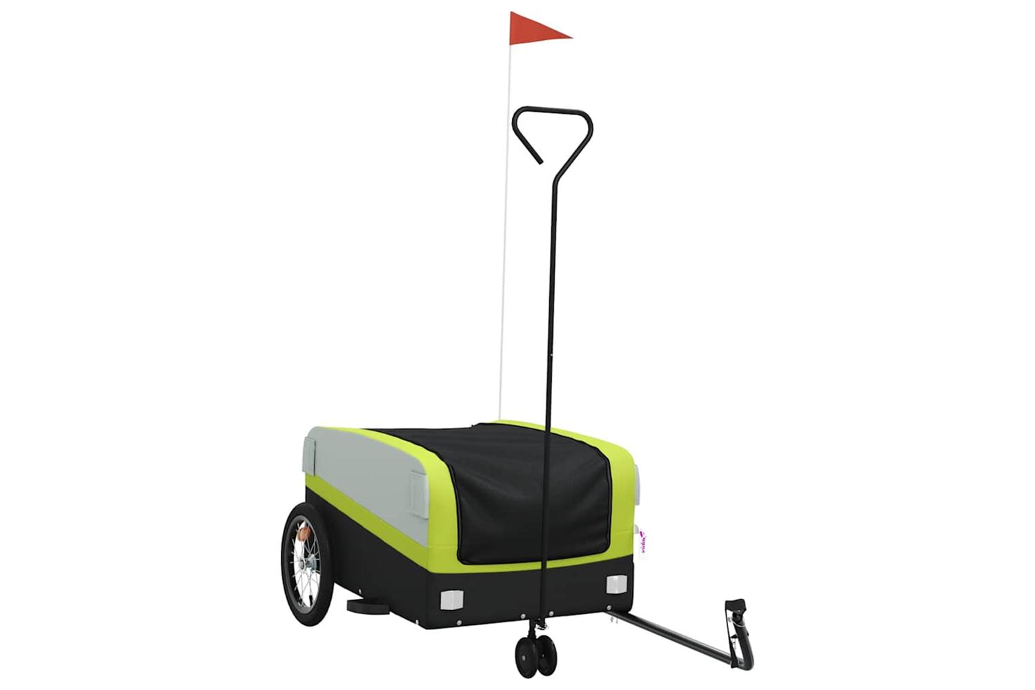 Vidaxl Bike Trailer Black And Green 45 Kg Iron
