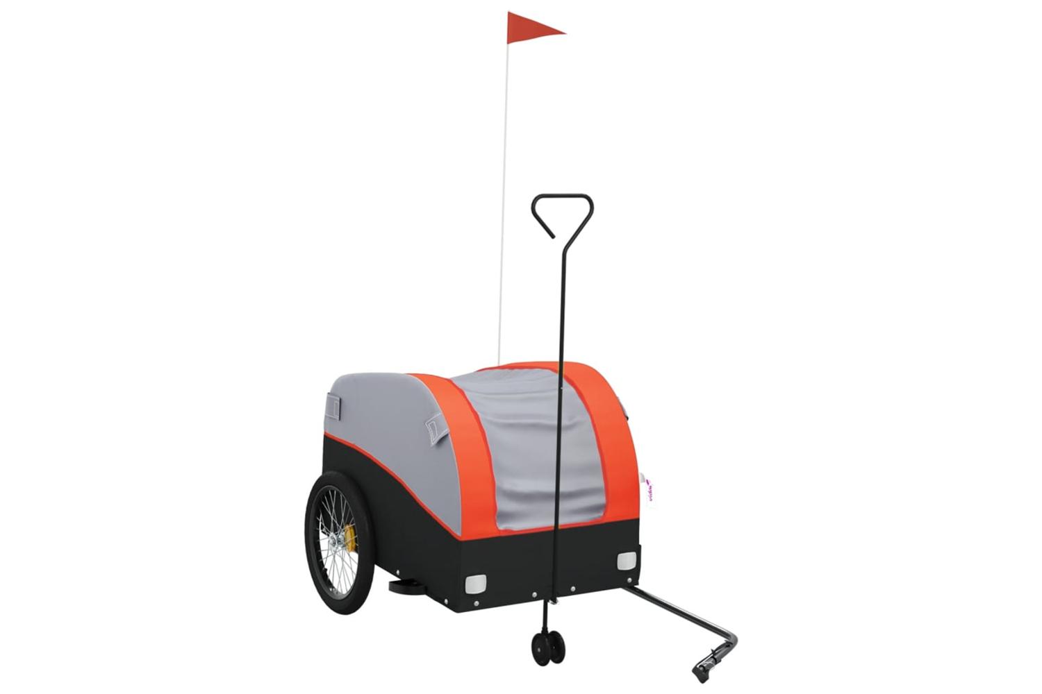 Vidaxl Bike Trailer Black And Orange 45 Kg Iron