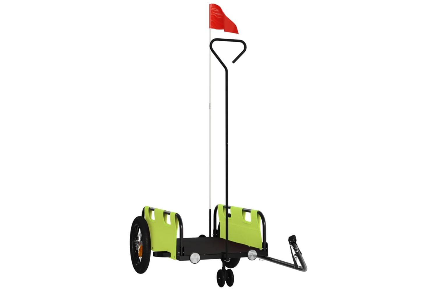 Vidaxl Bike Trailer Green Oxford Fabric And Iron