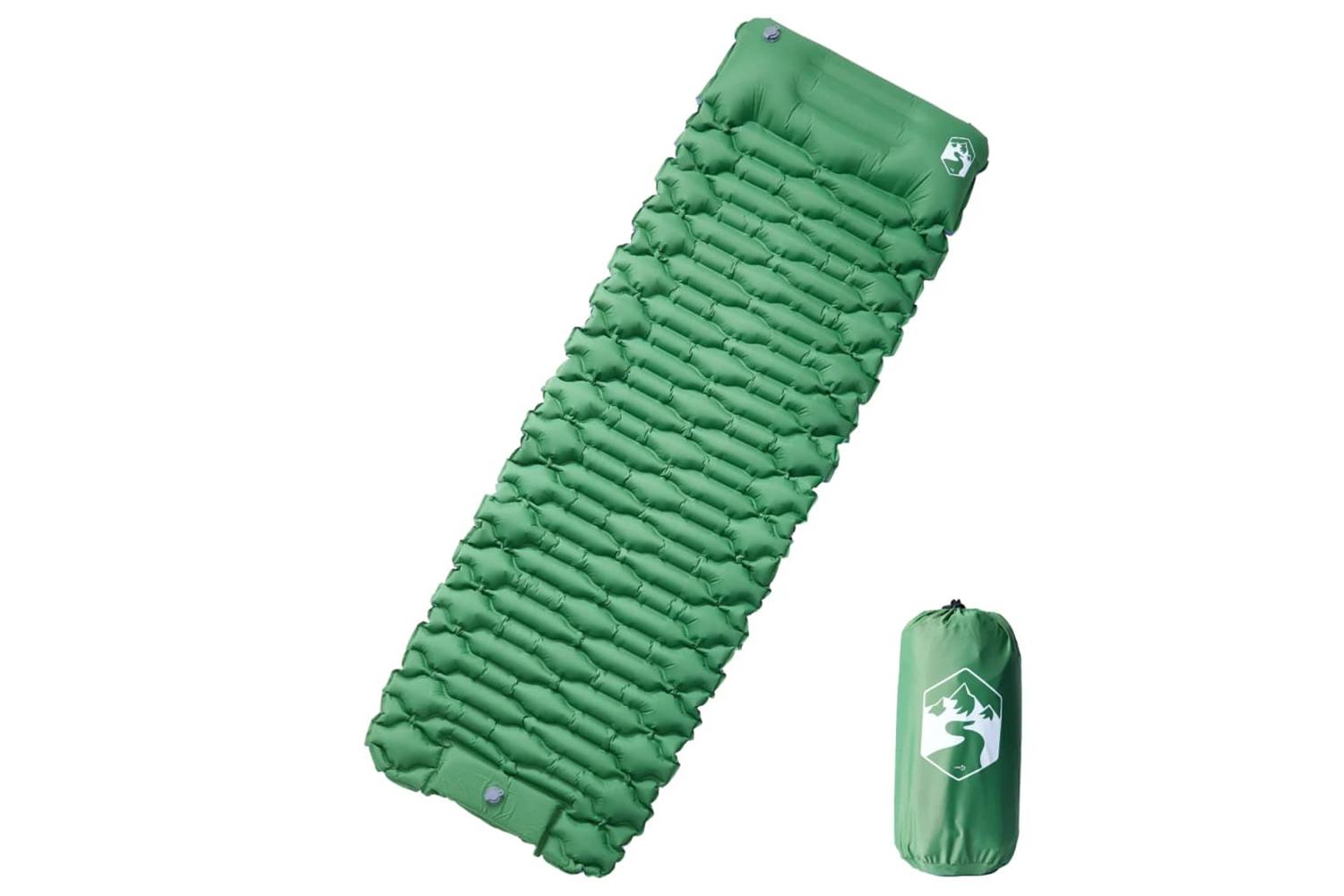 Vidaxl Self Inflating Camping Mattress With Pillow 1-person Green