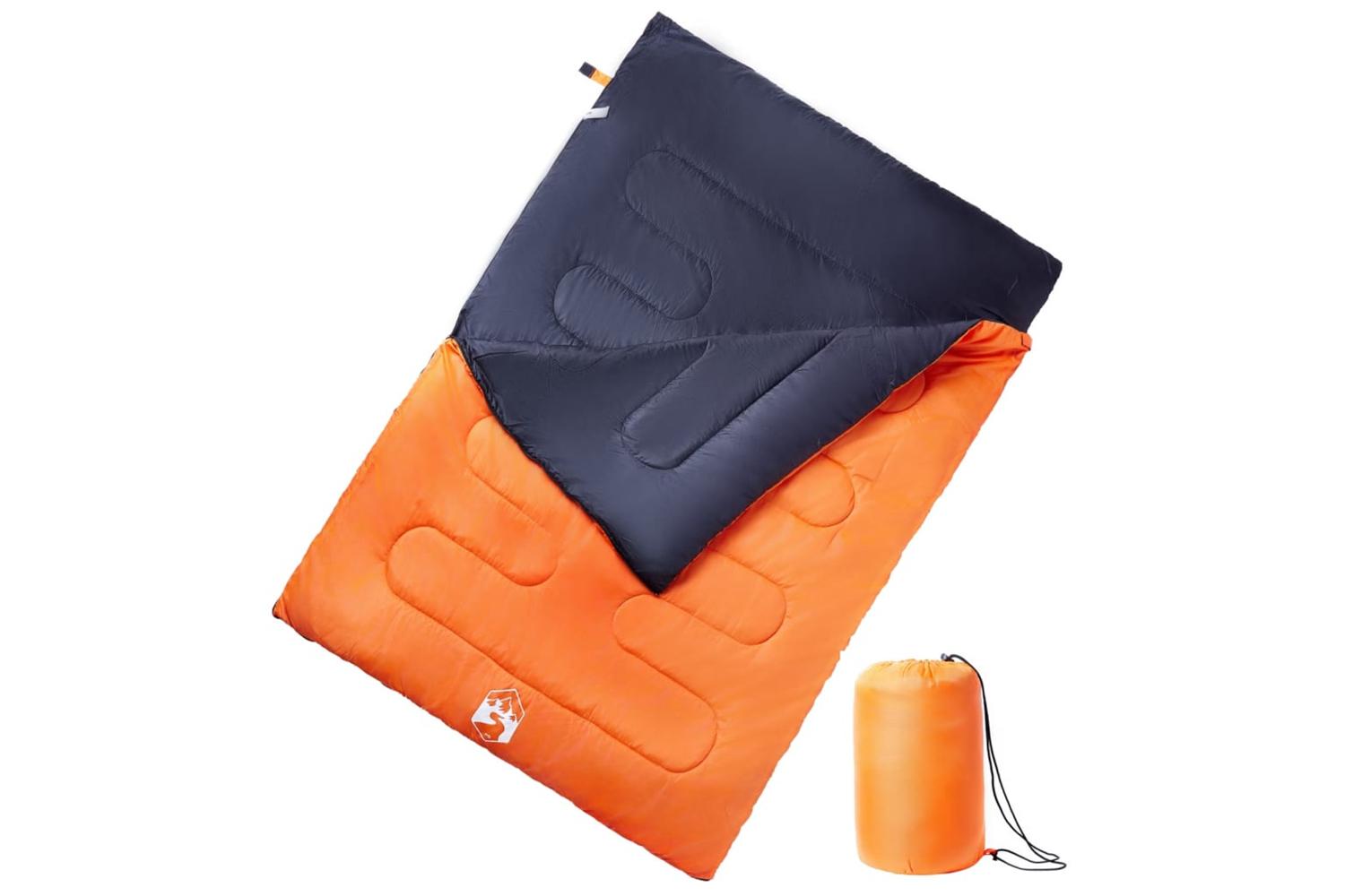 Vidaxl Double Sleeping Bag With Pillows For Adults Camping 3-4 Seasons