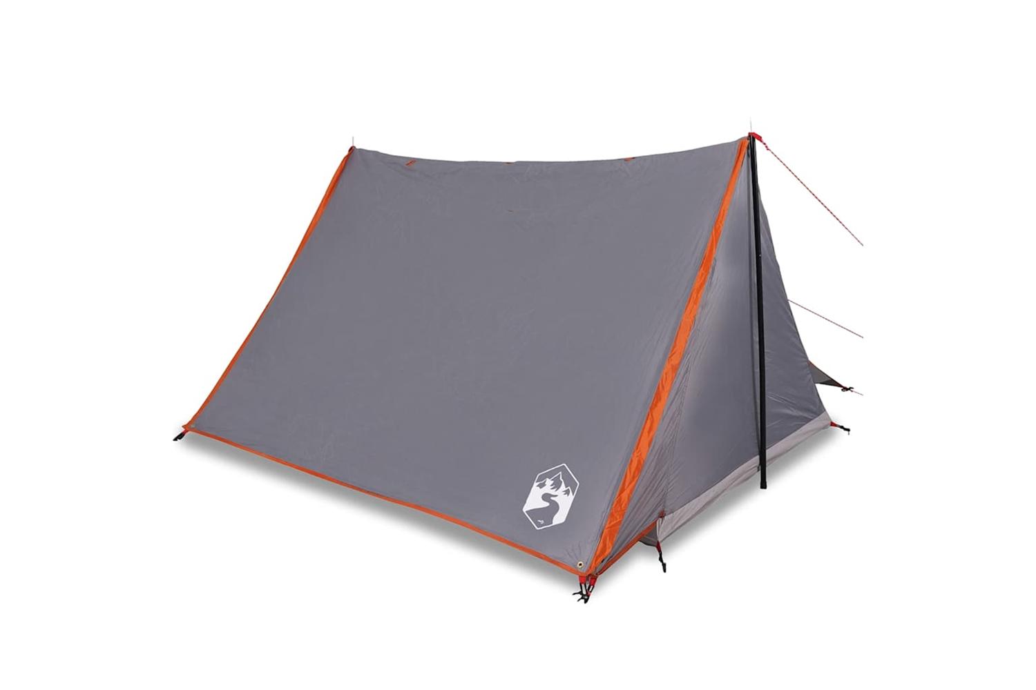 Vidaxl Camping Tent 2-person Grey And Orange Waterproof