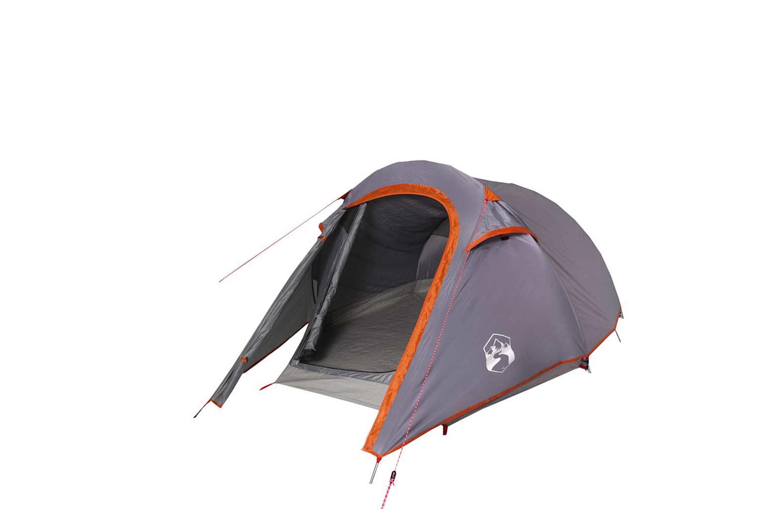 Vidaxl Camping Tent Tunnel 3-person Grey And Orange Waterproof