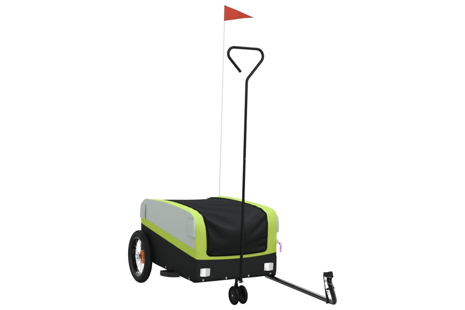 Vidaxl Bike Trailer Black And Green 30 Kg Iron