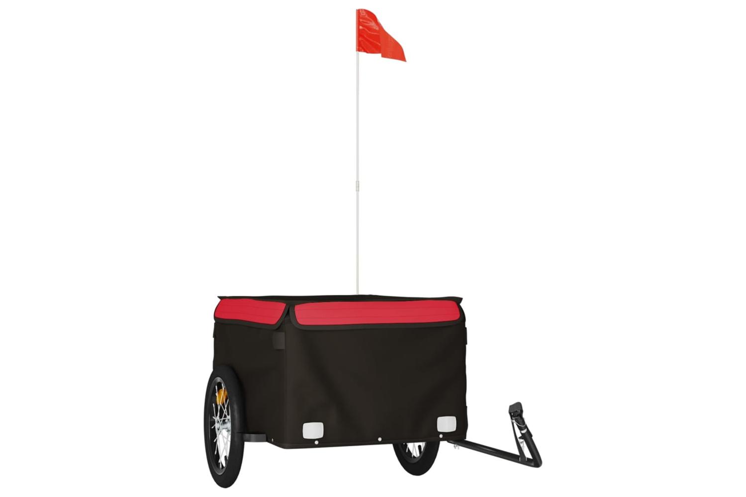 Vidaxl Bike Trailer Black And Red 45 Kg Iron