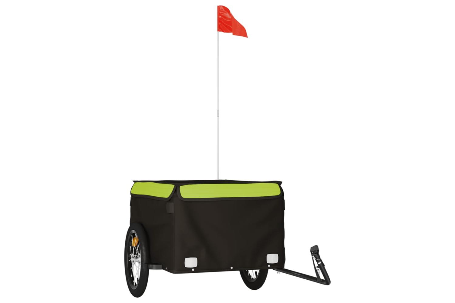 Vidaxl Bike Trailer Black And Green 45 Kg Iron