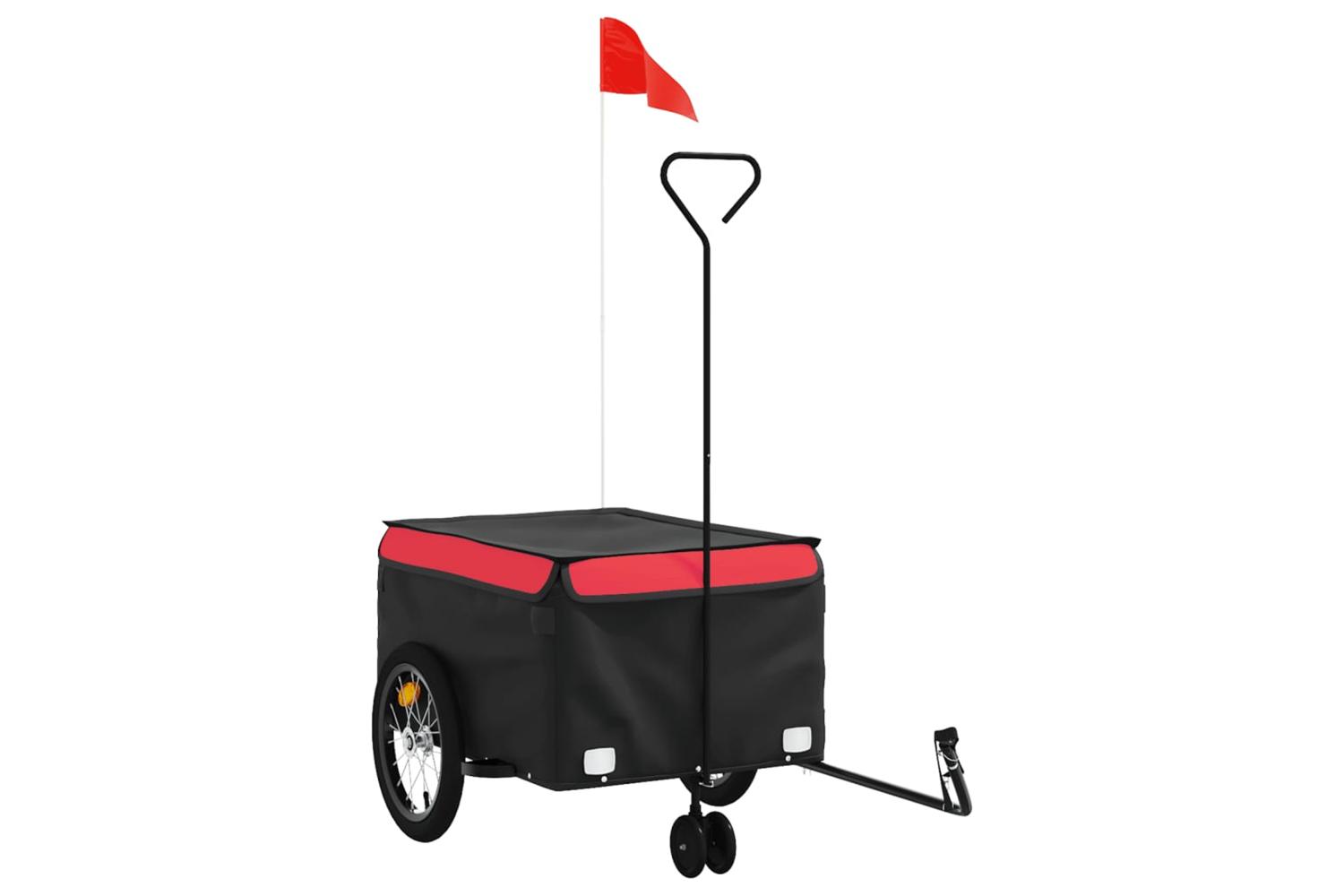 Vidaxl Bike Trailer Black And Red 45 Kg Iron