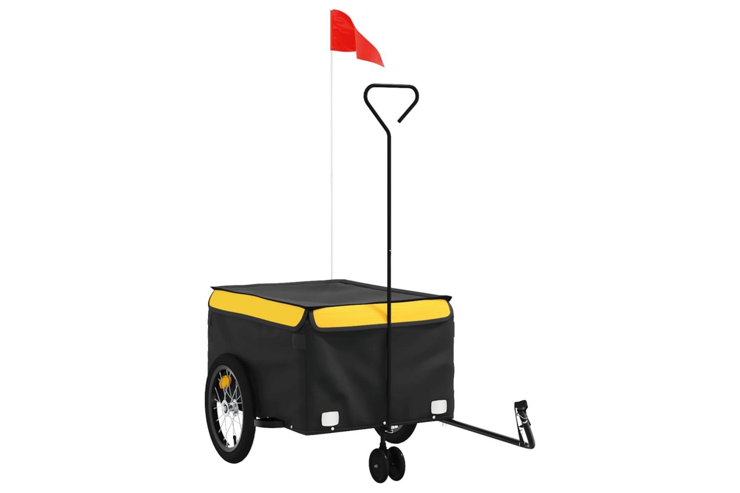 Vidaxl Bike Trailer Black And Yellow 45 Kg Iron
