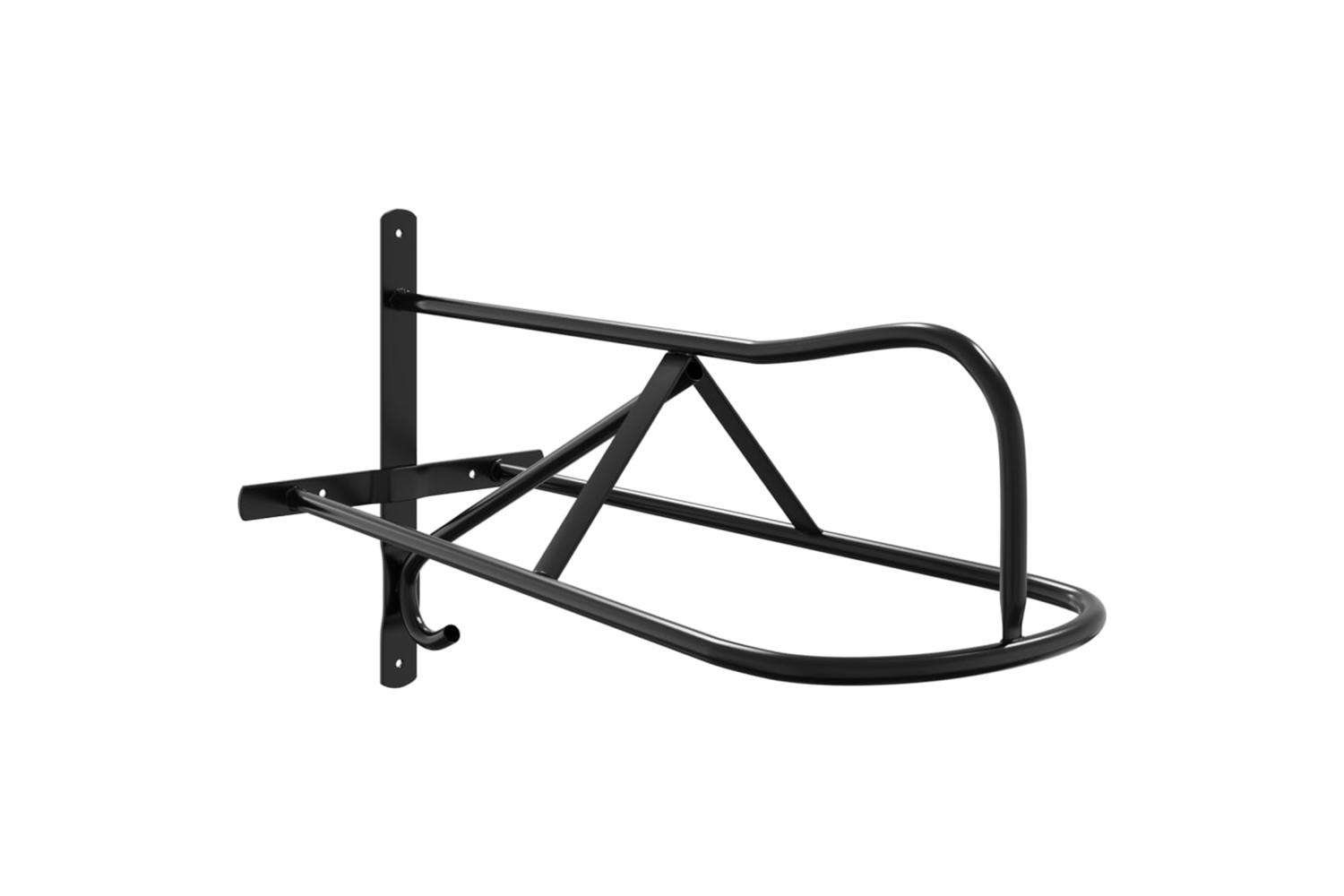 Vidaxl Saddle Rack Wall Mounted Black Iron
