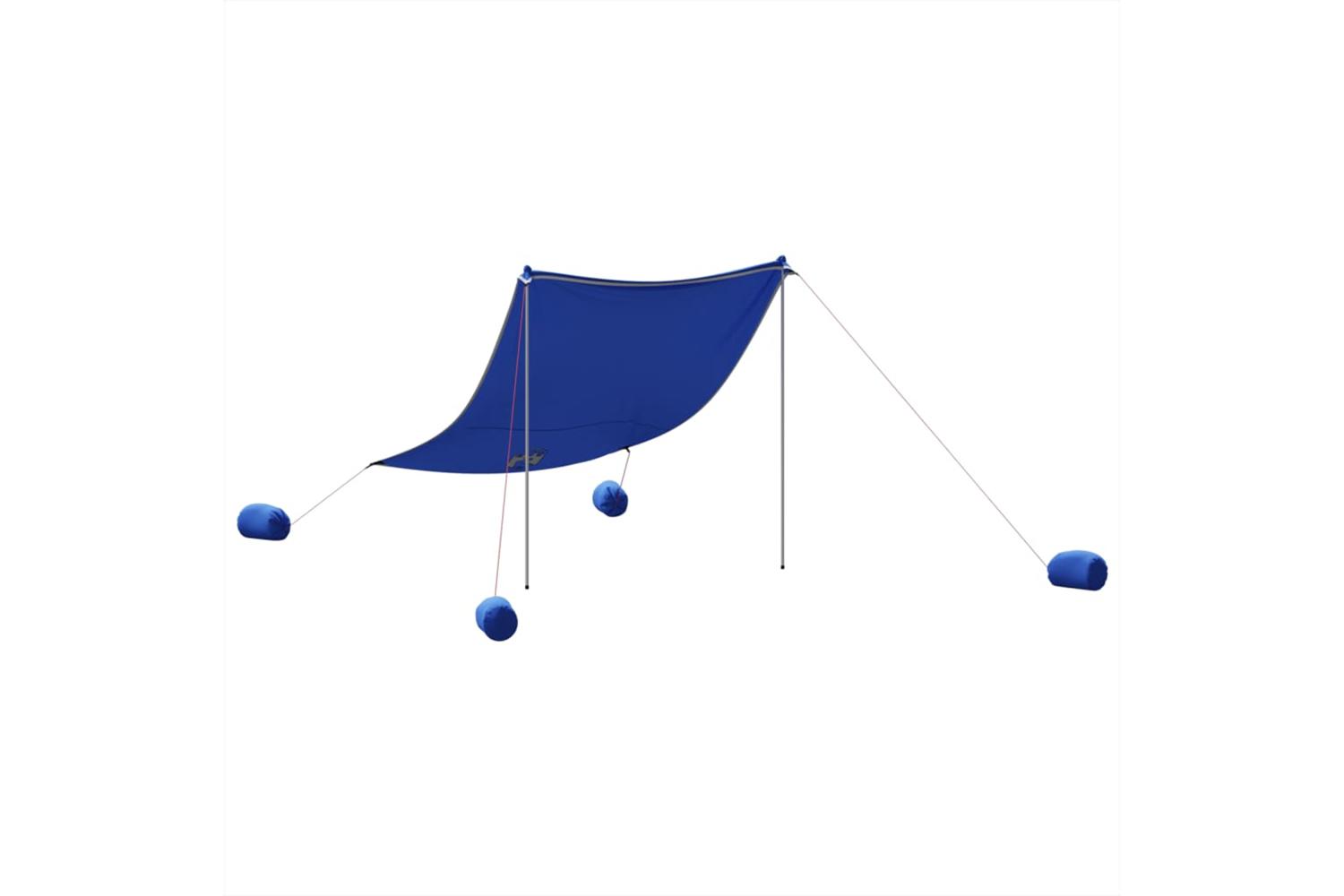 Vidaxl Beach Canopy With Sand Anchors Blue 214x236 Cm