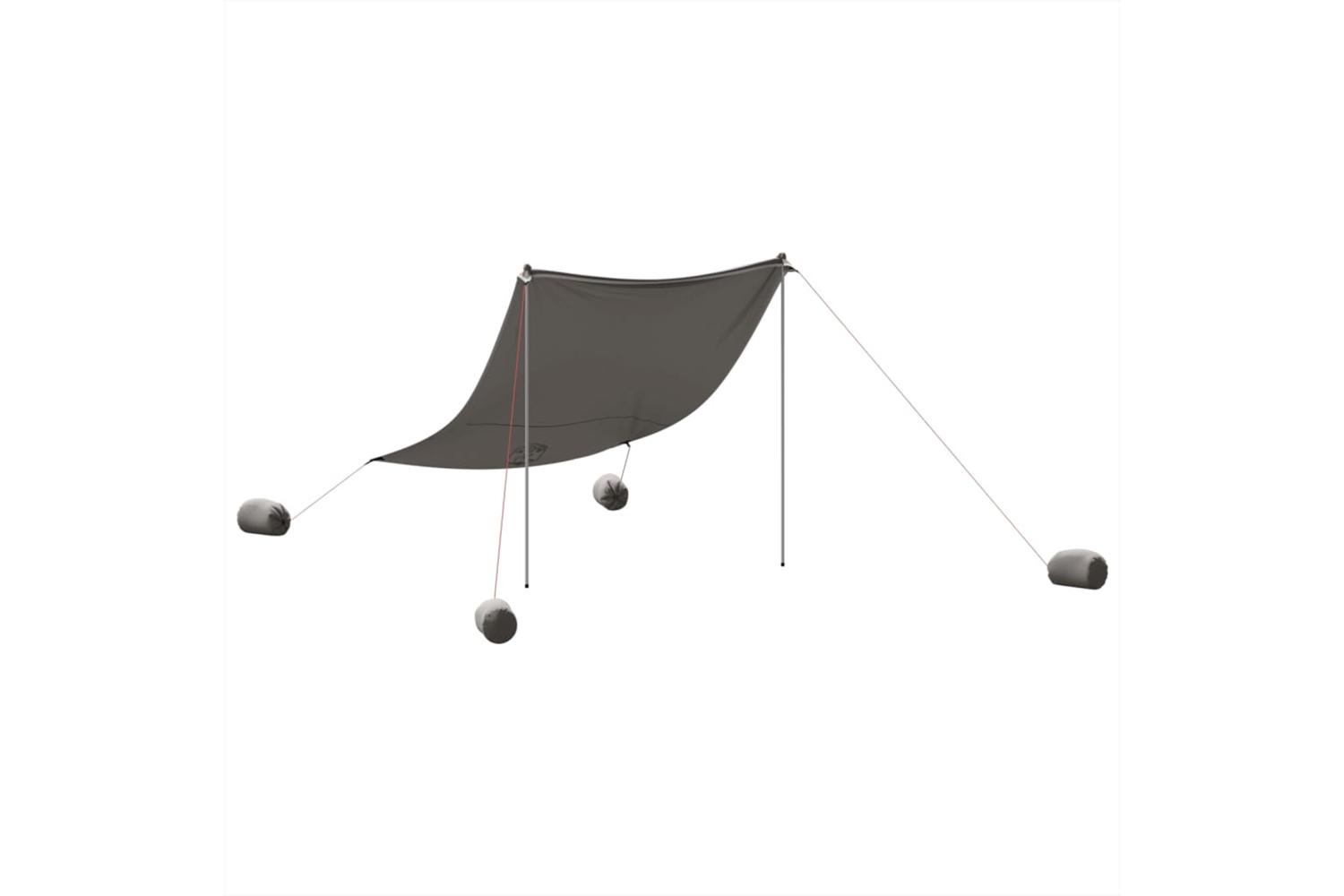 Vidaxl Beach Canopy With Sand Anchors Grey 214x236 Cm