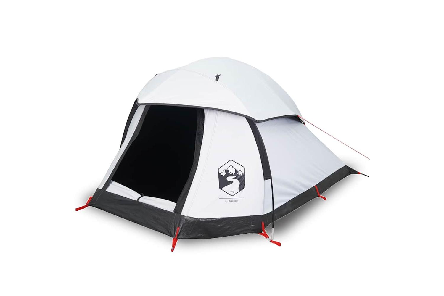 Vidaxl Camping Tent Dome 1-person White Blackout Fabric Waterproof