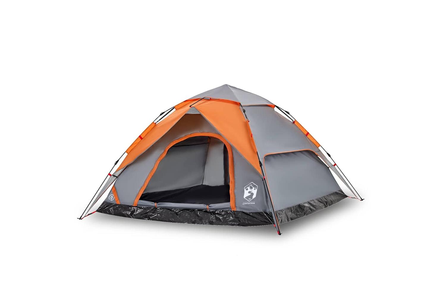 Vidaxl Camping Tent Dome 5-person Grey And Orange Quick Release