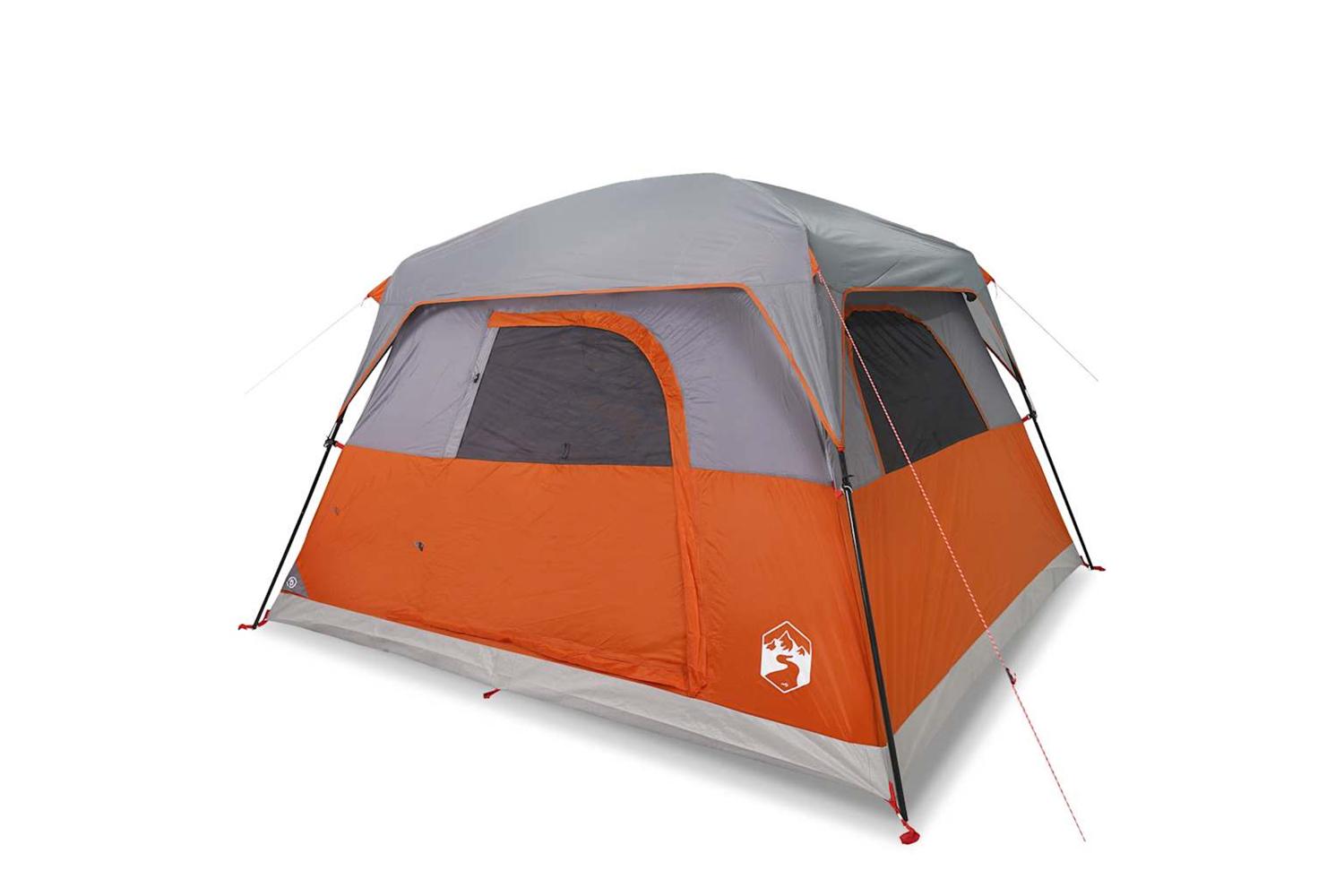 Vidaxl Camping Tent Cabin 4-person Orange Waterproof