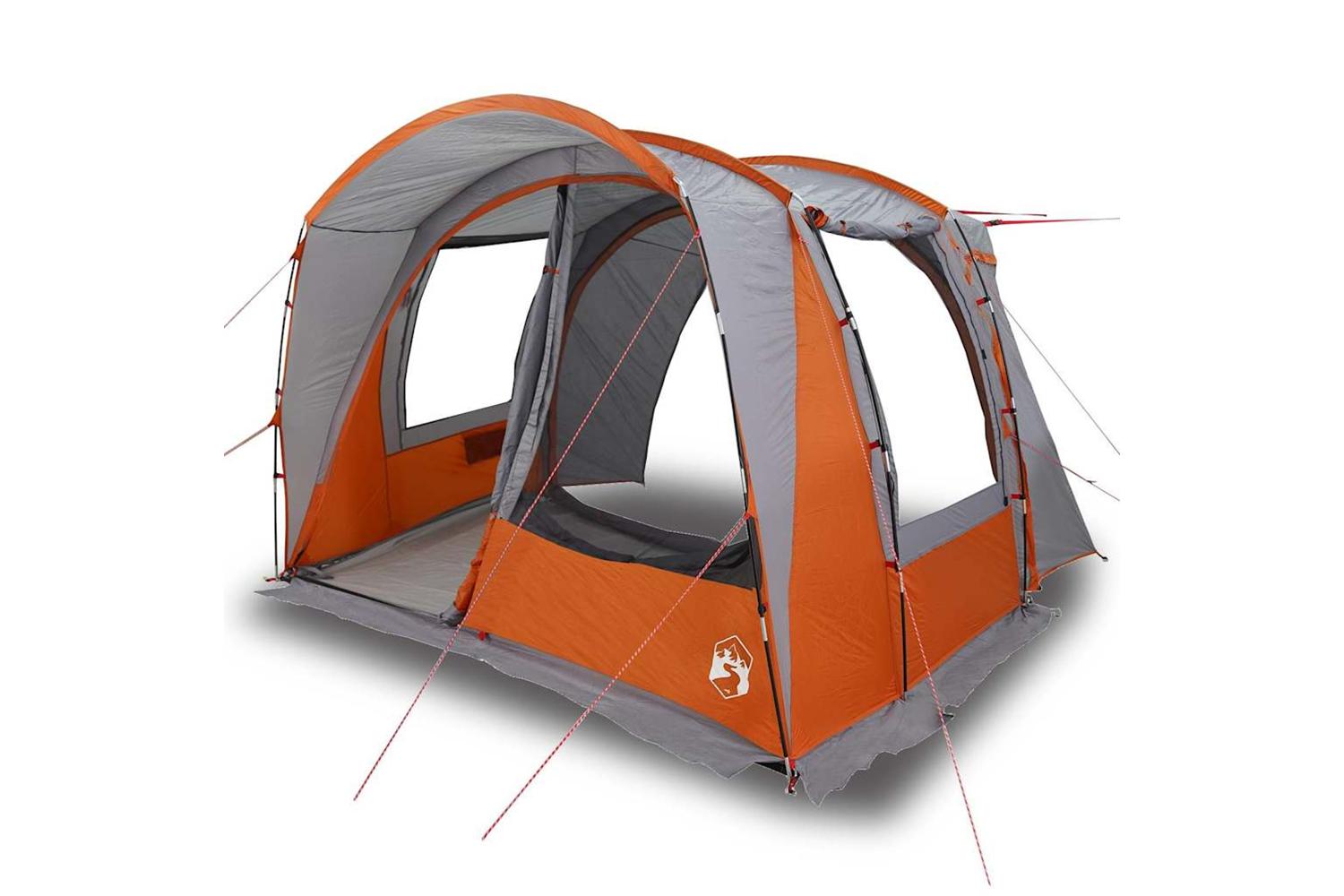 Vidaxl Car Tent 4-person Grey And Orange Waterproof
