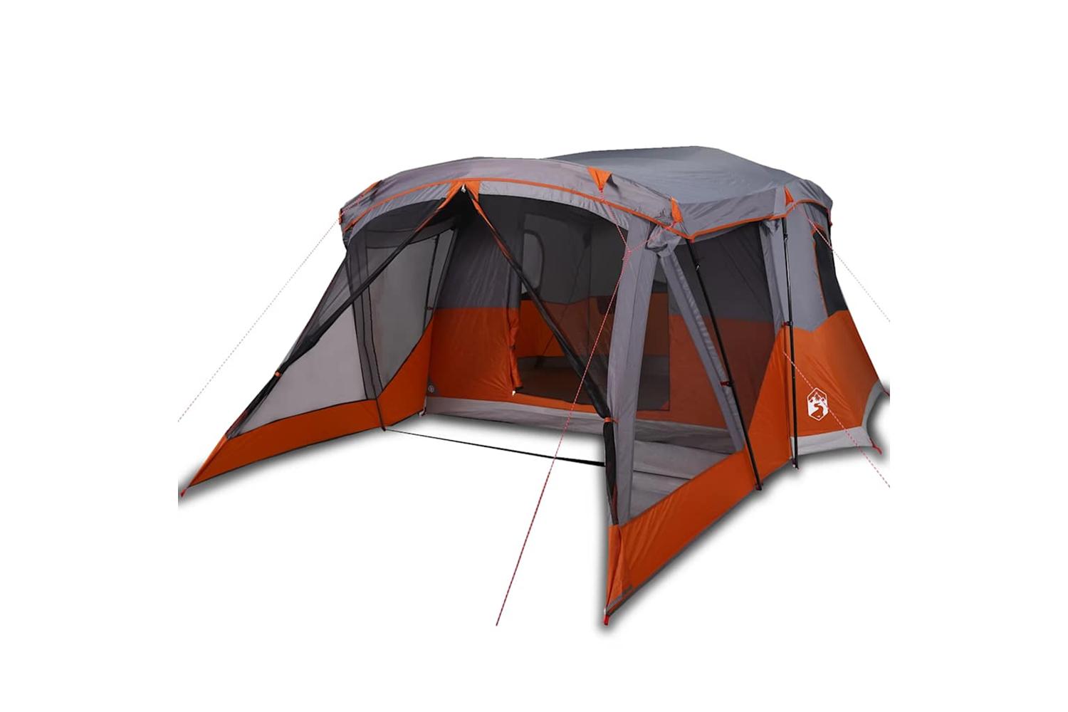 Vidaxl Camping Tent With Porch 4-person Orange Waterproof