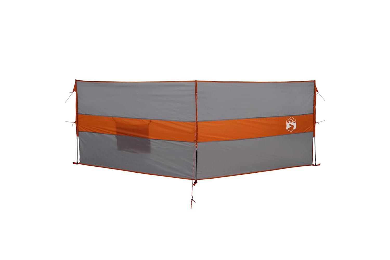 Vidaxl Camping Windbreak Grey And Orange 344x120 Cm Waterproof
