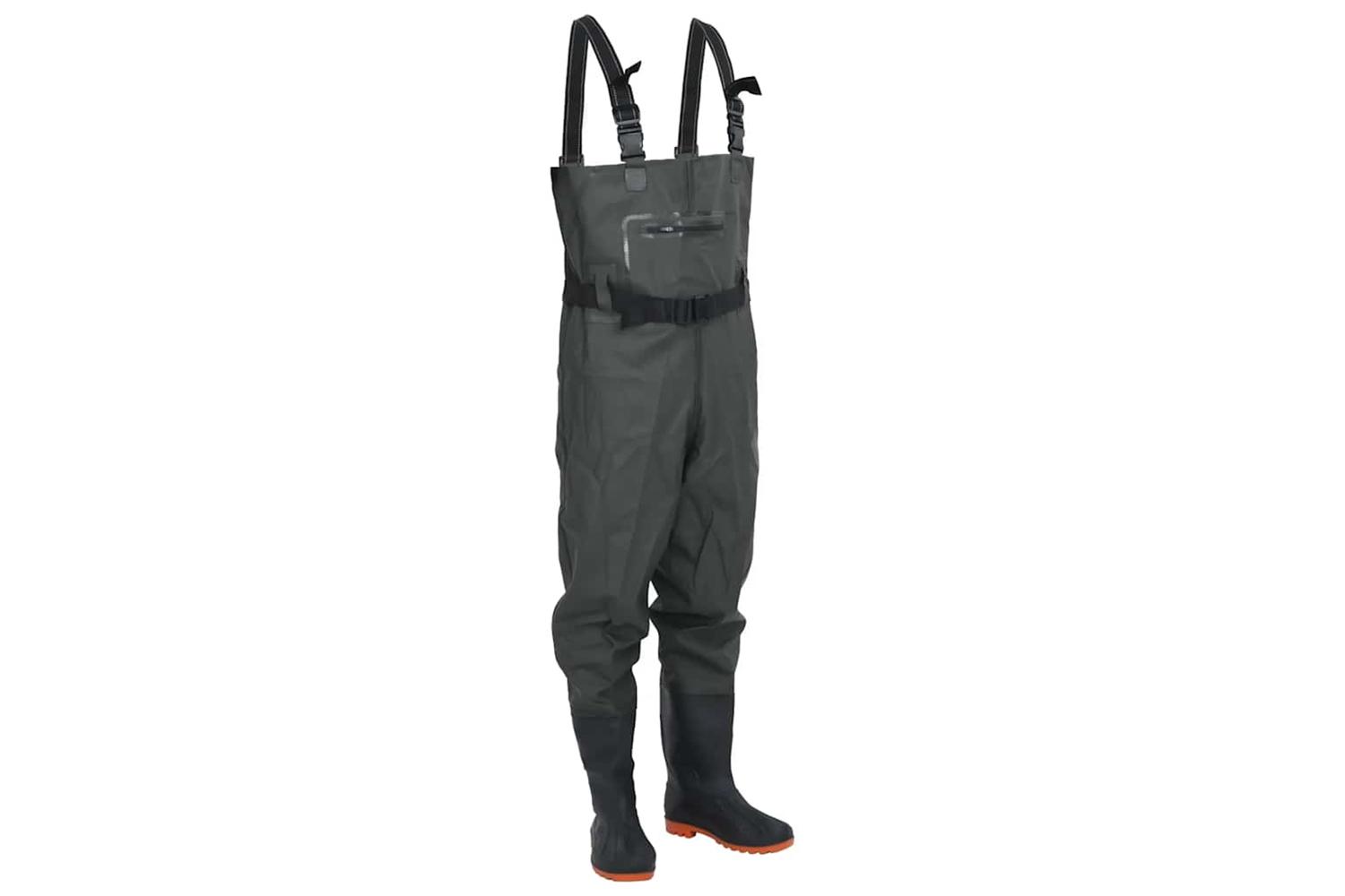 Vidaxl Chest Waders With Boots And Belt Dark Green Size 44